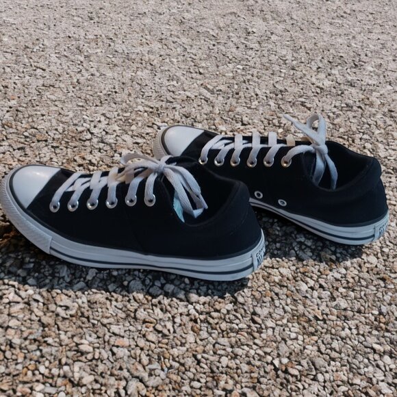 Vintage Y2K Converse Black & White Low Top Lace Up Skateboarding Shoes Size 9 - Picture 4 of 13